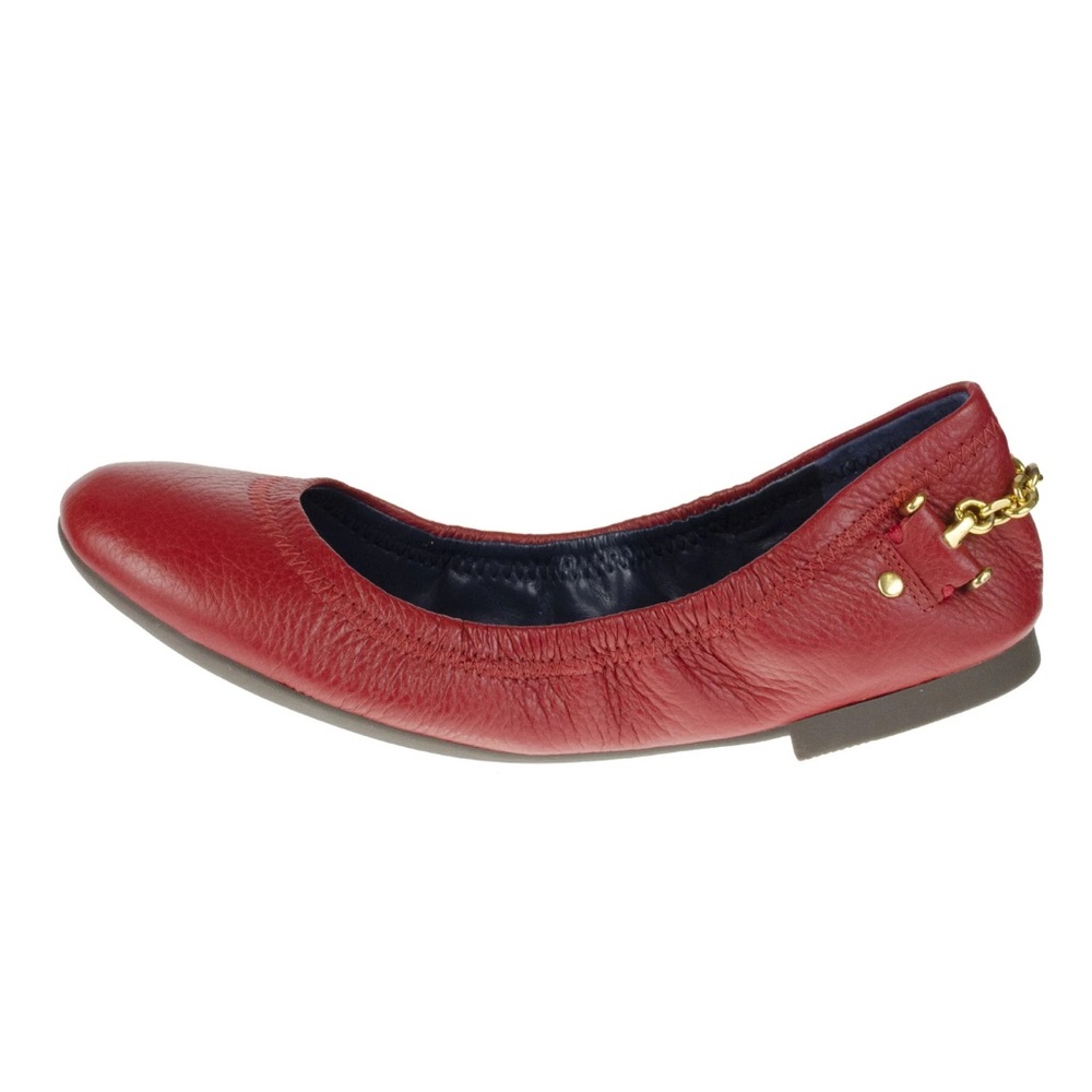 Lauren Ralph Lauren Barb Leather Slip on Ballet Flats Shoes Red Size 7